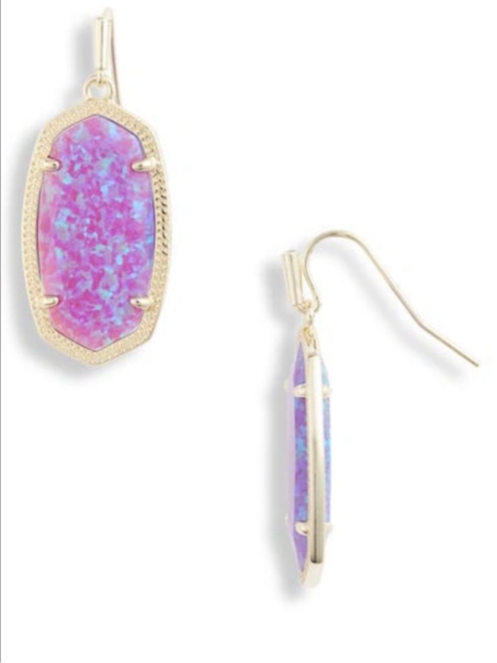 Kendra Scott Dani Stone Drop Earrings in Rose Gold Quartz